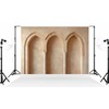 Kate 7×5ft (2.2×1.5m) Beige 3-Arch Wall Photo Backdrop Classic Medieval