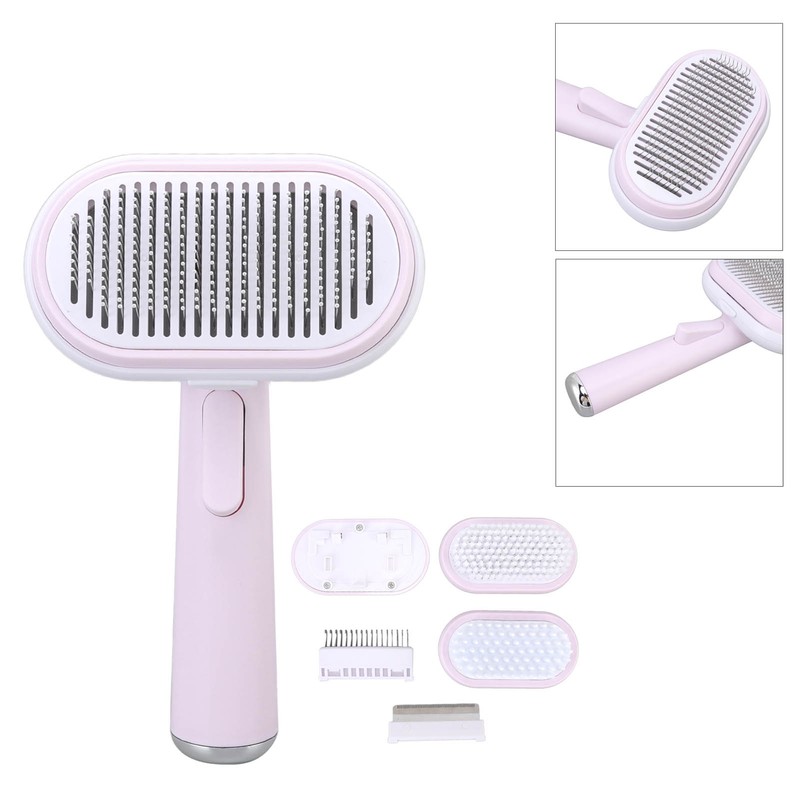 5 in 1 Pet Slicker Brush One Button Hair Removal