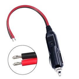 SPARKING Enchufe macho de repuesto para encendedor de cigarrillos de 12 V con cable – Adaptador de corriente de 24 V para coche con luces LED, fusible de 15 A (conector macho a terminal estañado)