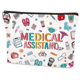 SEAOYOZO Medical Assistant Nurse Makeup Bag Gift for Women Ma Gift for Work, Nursing Student, Medical Assistant, Nicu, Er, Icu; Nurse Must Haves Gifts