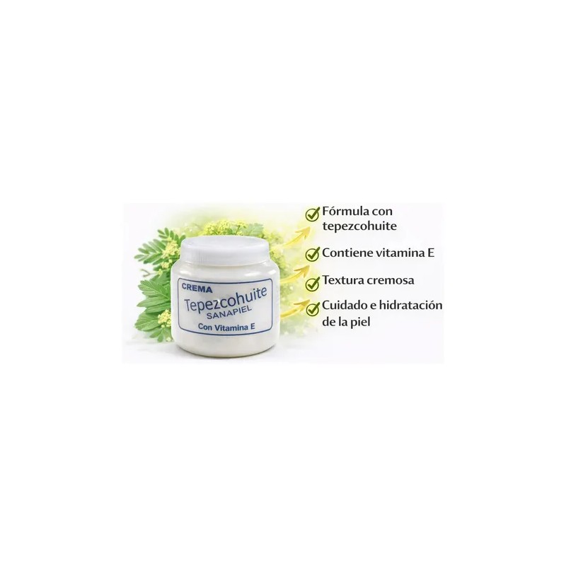 Crema Tepezcohuite Sanapiel Vitamina E Pomada 90g Piel Todo Tipo