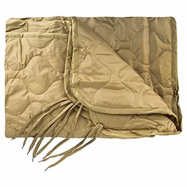 M MCGUIRE GEAR Military Woobie Poncho Liner, Nylon Ripstop Shell, Polyester Insulation, Sleeping Bag, Blanket, Made in USA (Tan 499)
