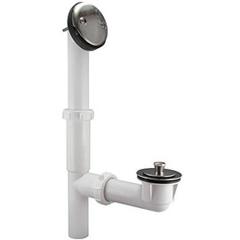 Keeney K84WDSBN Roller Ball Style Bath Drain Kit with Plastic Tubing, Brushed Nickel