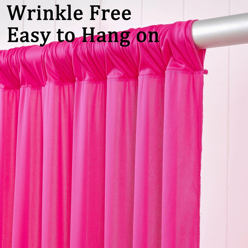 20ftx10ft Wrinkle Free Fuchsia Backdrop Curtains for Parties, Thick Polyester