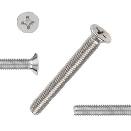 QISHENG 100 PCS #8-32X1-3/4(1.75 inch) Stainless Steel Phillips Flat Head Machine Screws,DIY,Repair,Install Furniture and Electrical Appliances Screws,Stainless Steel 18-8 A2(304) Screw