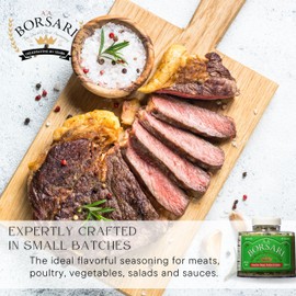 Borsari Savory Seasoned Salt Blend - Gourmet Sea Salt With Fresh Herbs and Spices - All Natural All Purpose Seasoning With Thyme and Lavender - 21oz