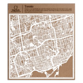 Toronto Paper Cut Map White 30x30 cm Paper Art