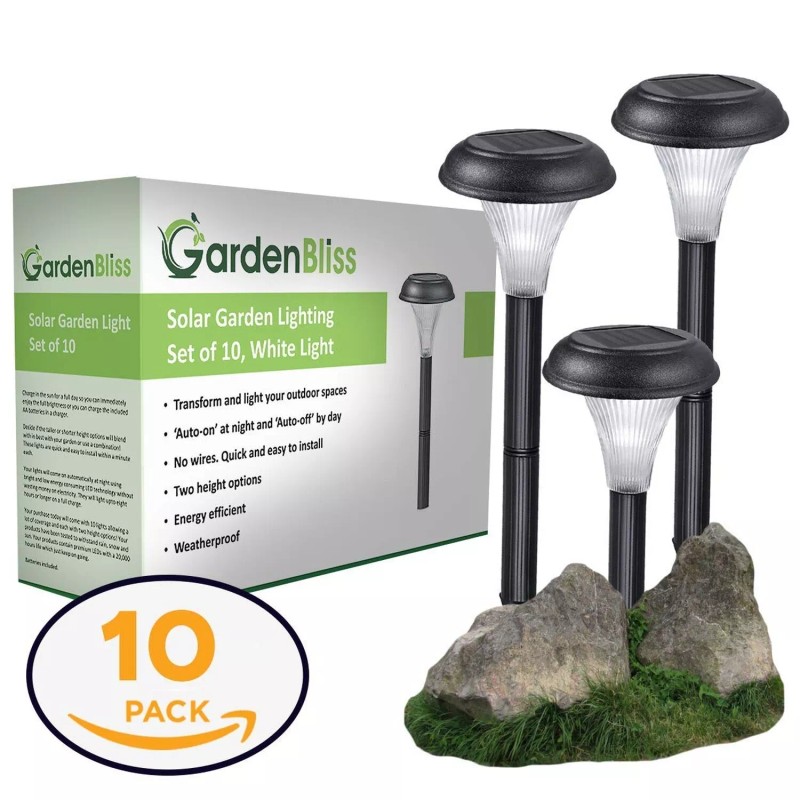 GardenBliss Best Solar Lights for Outdoor Pathway, 10 Brightest Light