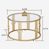 OIOG Glass Coffee Table for Living Room, Gold Coffee Table