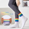 Risipu 3 Pairs Rainbow Striped Ankle High Socks Men Women