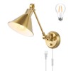 TRLIFE Wall Sconce Plug in, Dimmable Wall Sconce Brushed Brass
