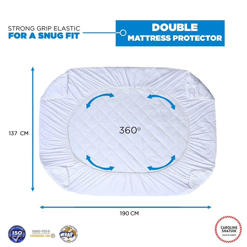 Caroline Shatuik Mattress Protector Double Bed Fitted Extra Deep Mattress