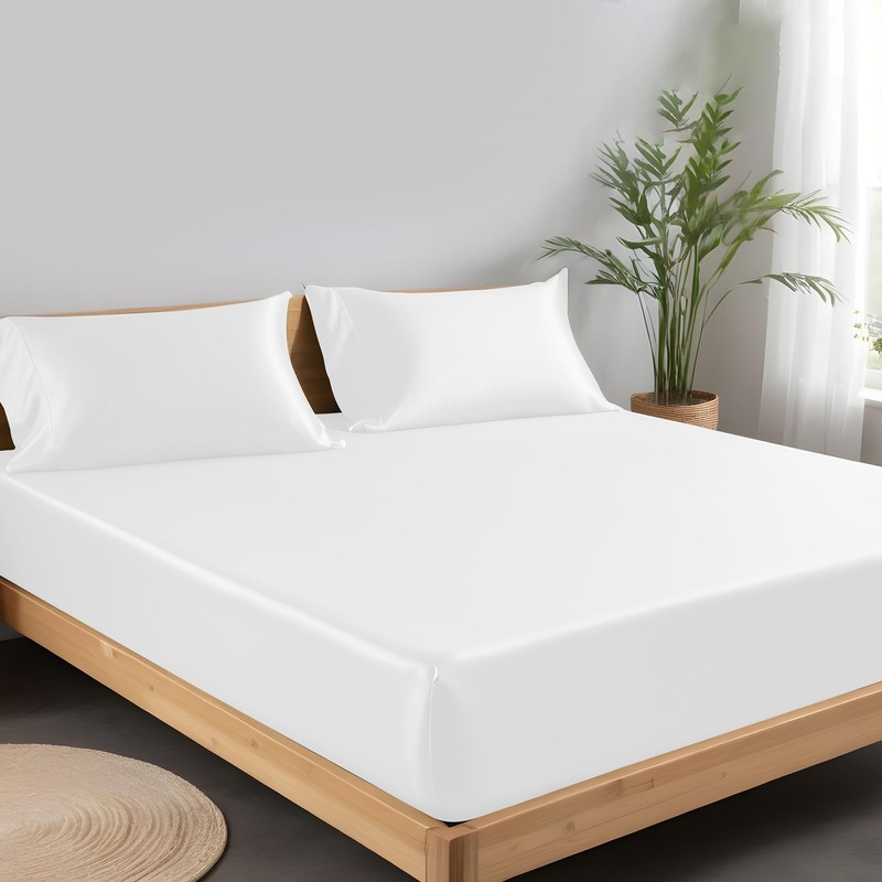 Linenwalas 100% Natural Bamboo Only Fitted Sheet With Secure Elastic