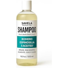 SHAMPOO CON ACEITE DE ROMERO, ESPINOSILLA Y 5 ACEITES PARA REPARACIÓN Y CUIDADO INTENSIVO 500Ml. ARGAN, MACADAMIA, AGUACATE, COCO Y JOJOBA.