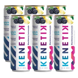 KENETIK Nootropic Ketone Drink, Ketones for Energy & Focus, Caffeine & Sugar Free, High Performance D-BHB Ketone Mix, Fuel w/Zero Crash or Jitters, Ready to Drink - Blackberry Lemonade 6 Pk