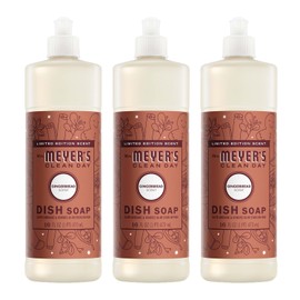 Mrs. MEYER'S CLEAN DAY Liquid Dish Soap, Gingerbread Scent, 16 Fl Oz Bottle - 3 Pack