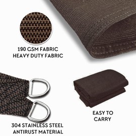 SHADEWIZ Rectangle 8' x 10' Brown Sun Shade Sail Canopy Awning for Patio Backyard Lawn Garden Outdoor Activities Grade UV Block Mesh Netting, We Can Make Custom Sizes