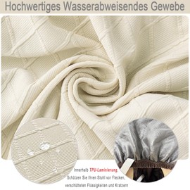 Meision Dining Room Chair Seat Covers TPU Lamination Waterproof Set of 4 Stretch Chair Covers Removable Washable Dining Room Chair Seat Cushion Covers for Kitchen, Dining Room, Hotel, Wedding, Beige