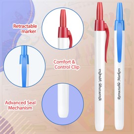 YQWUCO 16 Pcs Retractable Markers, Art Brush Markers Pens Set For Paper Drawing, Coloring Books And Poster Marker, Assorted Colors