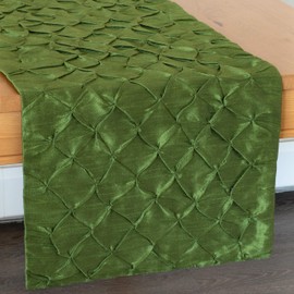 The White Petals - Bufandas de tocador de color verde musgo | Acabado correcto, sin bordes deshilachados | para el hogar, cocina, comedor, vacaciones, decoración de fiesta de boda – plisado, 14 x 36 pulgadas, paquete de 1