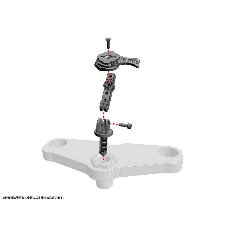 [Wreckmount Plus] Moto Mount 9 Stem Hole Type (Black) [R+Moto9BK]