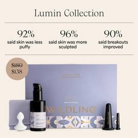 WILDLING Lumin Collection | Complete Facial Cupping Set | Clarify + Detoxify + De-Puff, + Brighten | Cupping Tool Set | White Jade Mushroom Guasha | Sea Buckthorn Brightening Oil | Cloud Cloth
