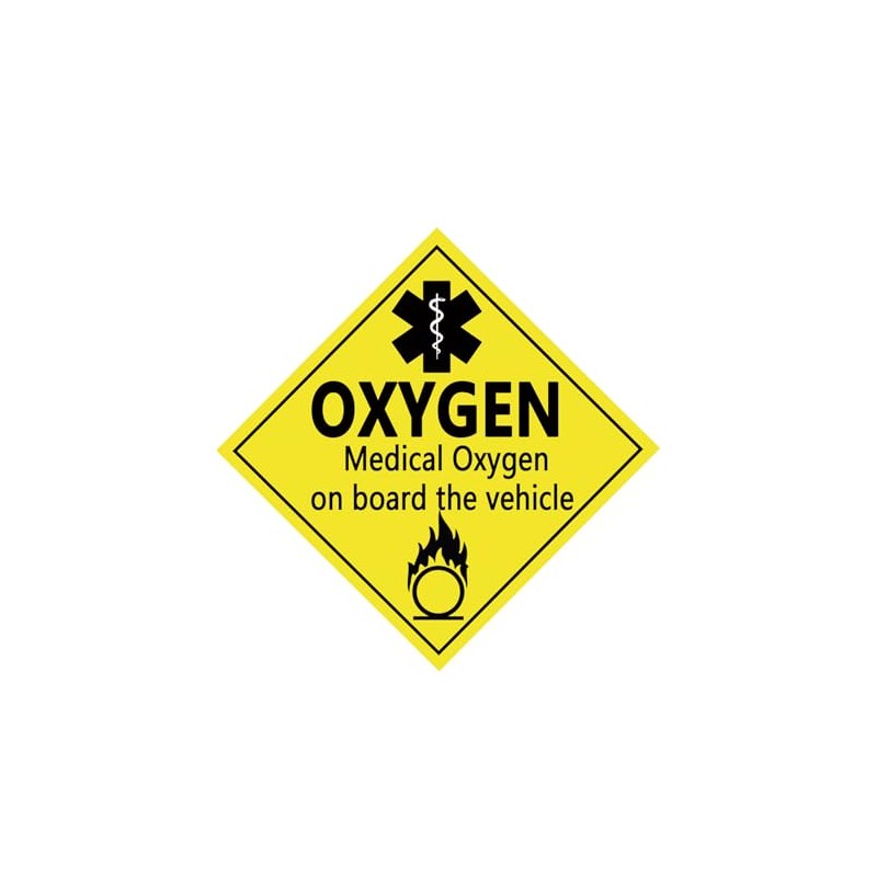 10 Pcs Medical Oxygen On Board The Vehicle 100x100 mm