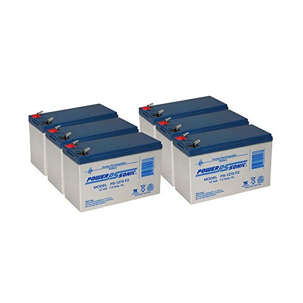 Power Sonic PS-1270 12 Volt 7 AH SLA Battery .250 F2 Terminal - 6 Pack