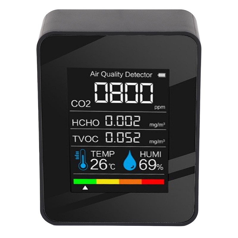 5 in 1 Air Quality Monitor LCD Color Screen CO2