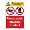 Please avoid physical contact Sign, Virus Protection Prohibition Sign, A3-420x297mm,