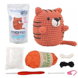 KNITTY CRITTERS - Pouch Pals Crochet Kit - Cleo The Tiger