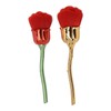 2pcs Rose Shape Nail Brush Dust Removal Thickened Die Cast