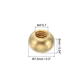 PATIKIL M4 x 0.7 Thread Cap Nuts Button Pack of 20 Brass Ball Lamp Decoration Screw Caps Nut Cover Nut for Furniture Lighting or Crafts Project 7.5 mm