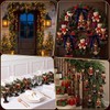 36pcs Christmas Teddy Bear Ornaments Wooden Nutcracker Plaid Decor