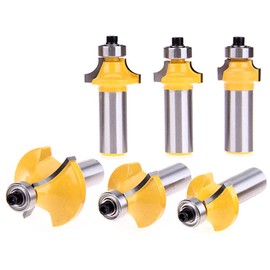 Yakamoz 6Pcs 1/2 Inch Shank Round-Over Router Bits Corner Rounding Edge-Forming Roundover Beading Router Bit Set