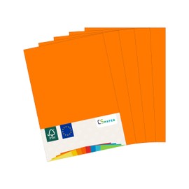 Made in EU 20 Sheets Coloured Paper Orange A4 80 g/m² CS Paper Printer Paper, Copy Paper, Universal Paper for Printing, Crafts & Folding in DIN A4 Format Paper for Home and Office Supplies