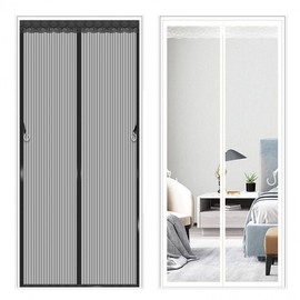 Magnetic No-Drill Entrance Screen Door Mosquito Net 100x210 DD-12761 Black