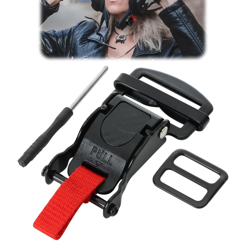 Liqqlex Motorcycle Helmet Quick Release Buckle Kit, Stainless Steel Ratcheted