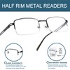 BLUELESS Metal Half-rim Reading Glasses Men 12-pack Readers(9 Pairs Reading