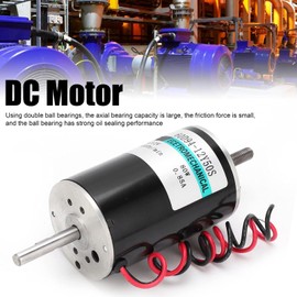 12 V 80 W DC Motor 4250 RPM High Speed Permanent Magnet Motor, CW/CCW and Dual Head (D Shaft & 8 mm Thread) Mute Drive Motor for Drill Table, Foamer, Generator (No Bracket)