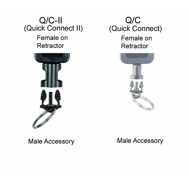 Gear Keeper AC0-0911 Quick Connect II Male Adapter with 1-Inch Split Ring (2-Pack)