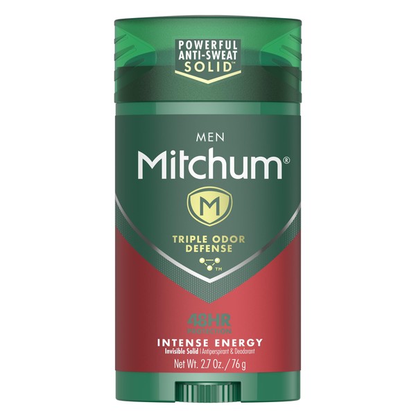Mitchum Men's Deodorant, Antiperspirant Stick, Triple Odor Defense Invisible Solid,
