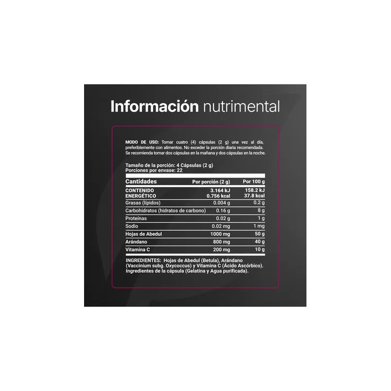 Tonic Mezcla Arándano Abedul Vitamina Cápsulas Complejo Apoyo Tracto Urinario
