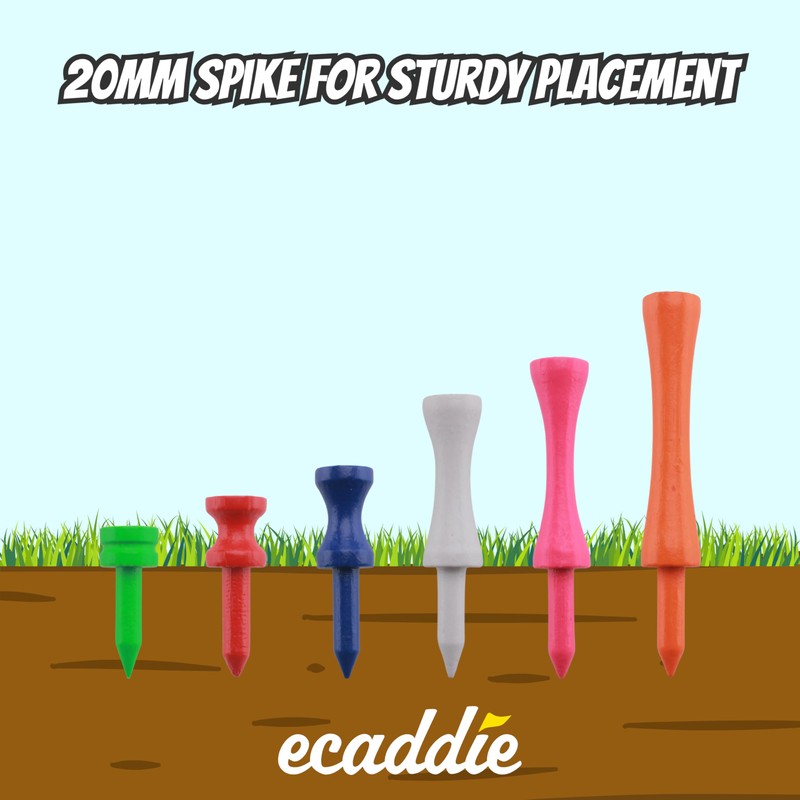 ECADDIE Red Castle Bamboo Golf Tees 32mm (50 pack) -