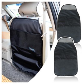 4UNeed 2PCS Car Seat Back Protector,Kick Mats Back Seat Protector for Kits & Adults,Universal Waterproof Stain Resistant Back of Car Seat Protector to Keep Car Truck SUV Van Clean(Insertion mounting)