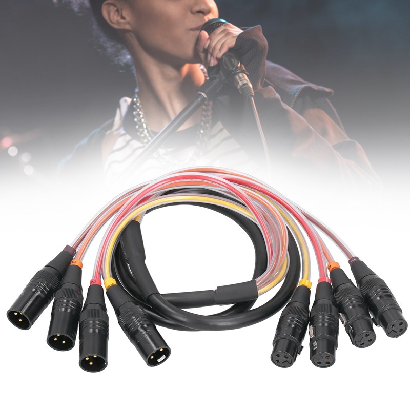 1.5m XLR Audio Cable 4 Channel Splitter Cable Microphone Speaker