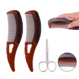 Pack of 2 Dandruff Comb with Nose Hair Scissors, Dandruff Removal Comb, Scalp Psoriasis Comb, Detoxification Comb, Hair Comb, Scalp Comb for Dandruff Removal