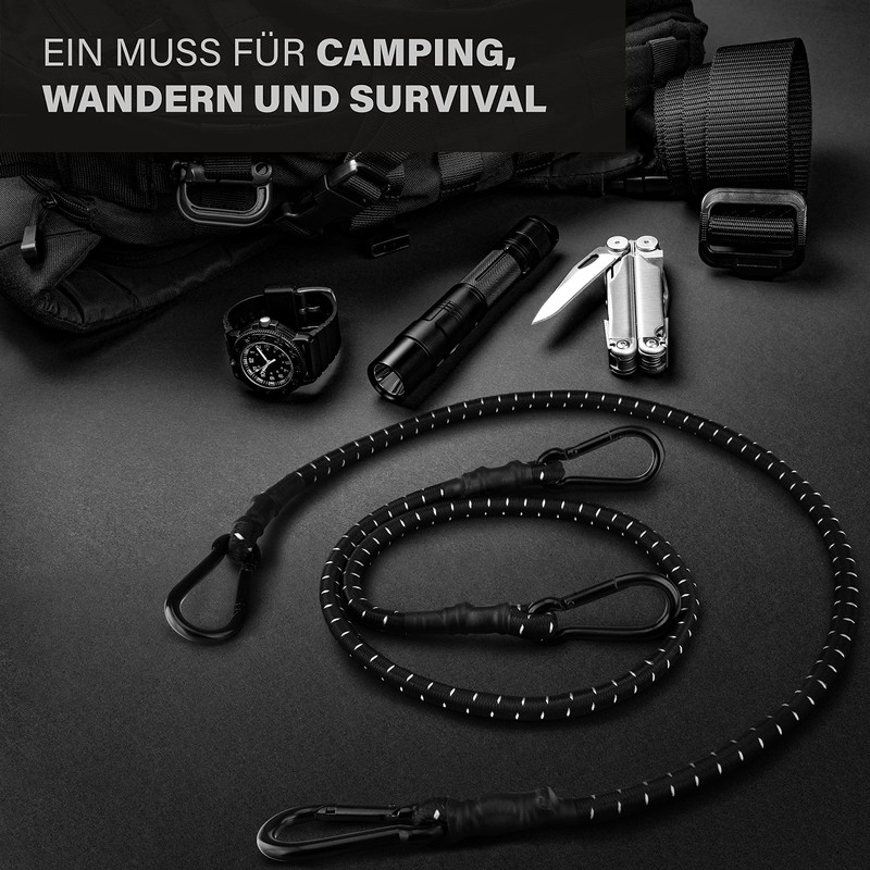 CLIFFORD Tensioning Rubber with Carabiner - 30 cm to 140