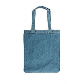 Mens Womens Denim Tote Shoulder Shopping Bag Satchel with Front Pockets - Stonewash