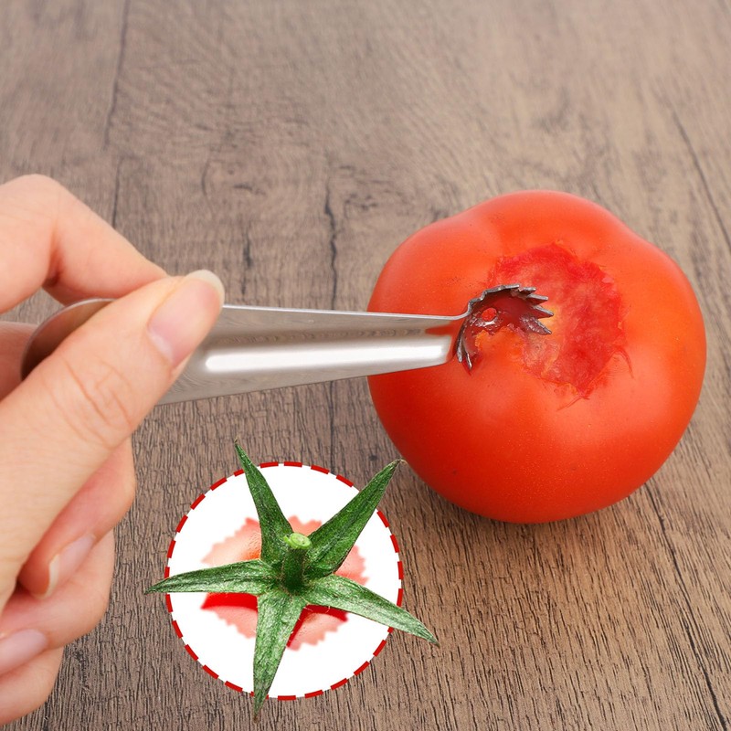 4pcs Tomato Corer Tool, Stainless Steel Tomato Strawberry Stem Remover